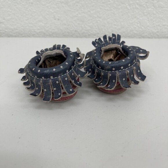 Freshly Picked Born in the USA American Flag Leather Moccasins Shoes Baby size 3 - Picture 3 of 9